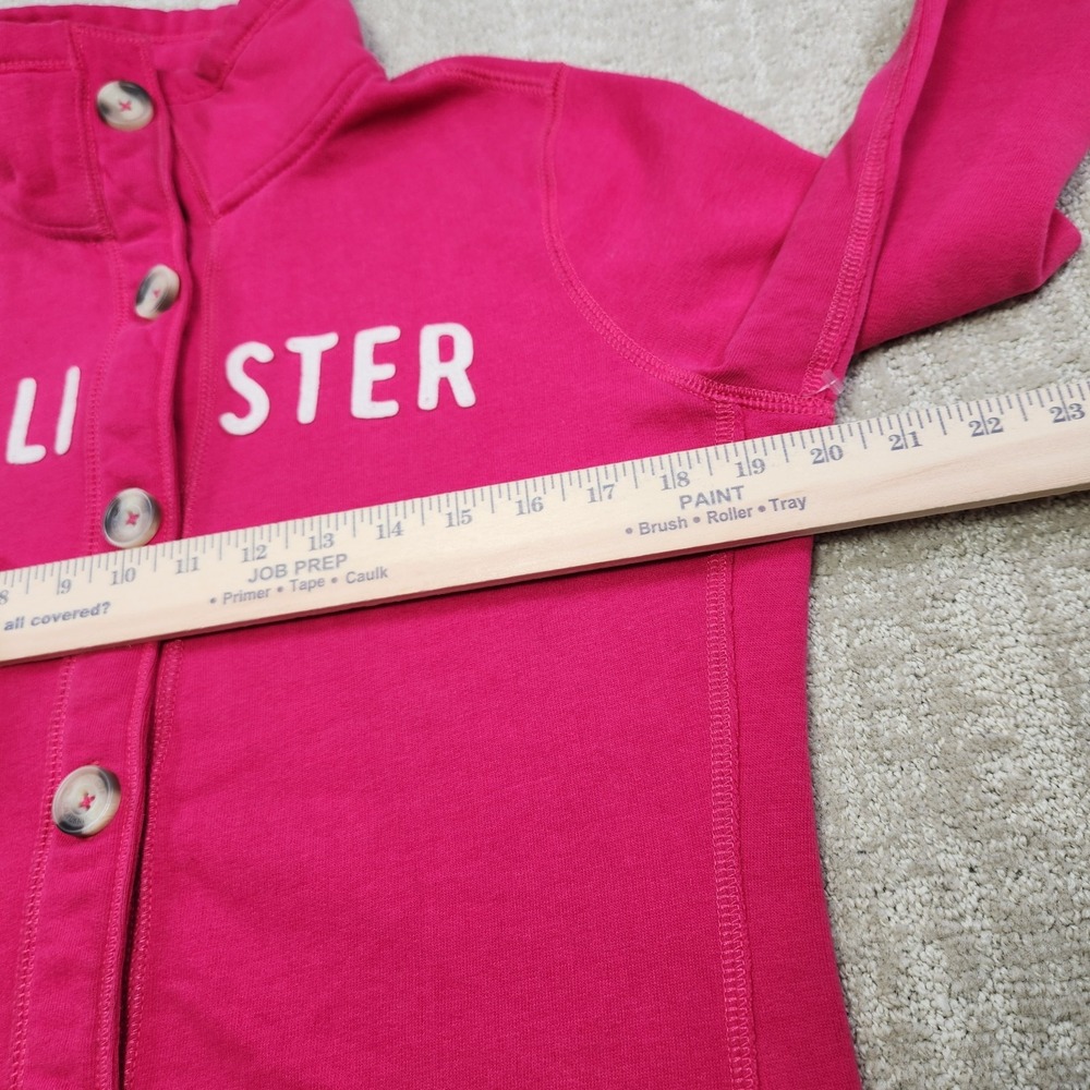 Vintage Y2K Hollister Jacket‎ Women Large Baby Doll Button Up Pink Fleece Mock - Picture 5 of 9